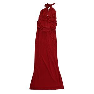 Holland Halter Dress in Candy Apple Red